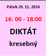 Talentovky nanečisto - KRESEBNÝ DIKTÁT pátek 16:00 - 18:00; program je ZDARMA